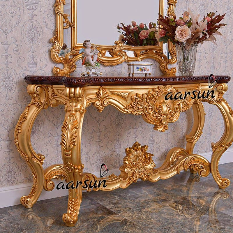 Luxurious Wooden Console Table Design