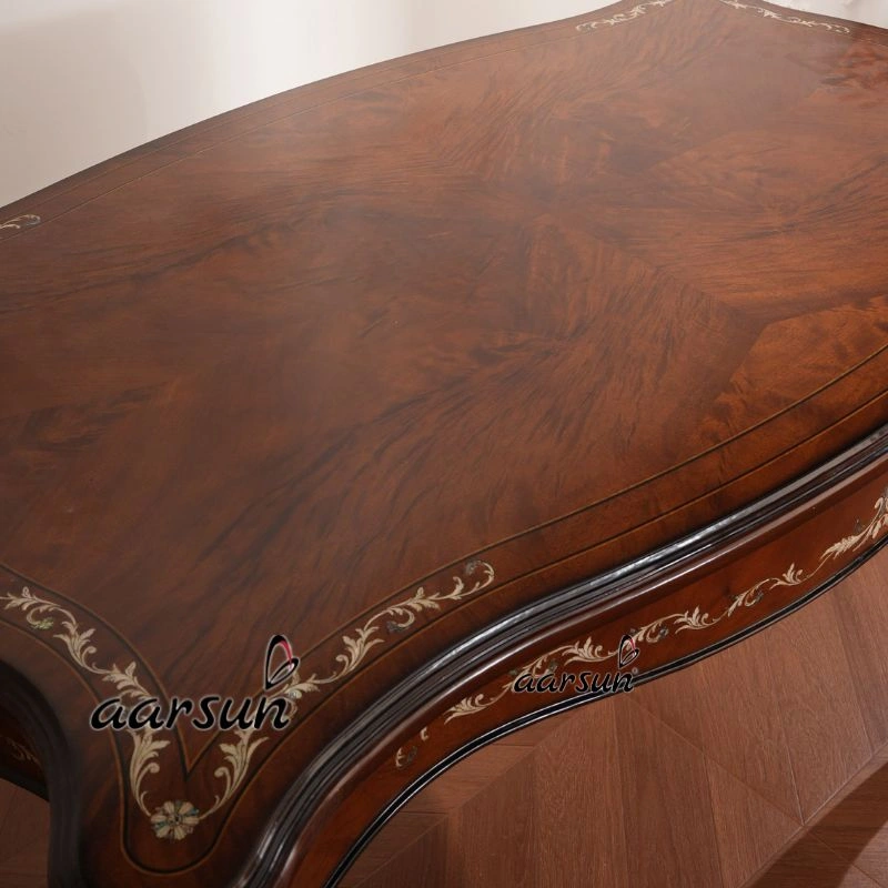 Vintage Entryway Console Table with Intricate Hand Carving